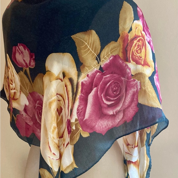 ANNE KLEIN vintage large silk scarf - Picture 9 of 13